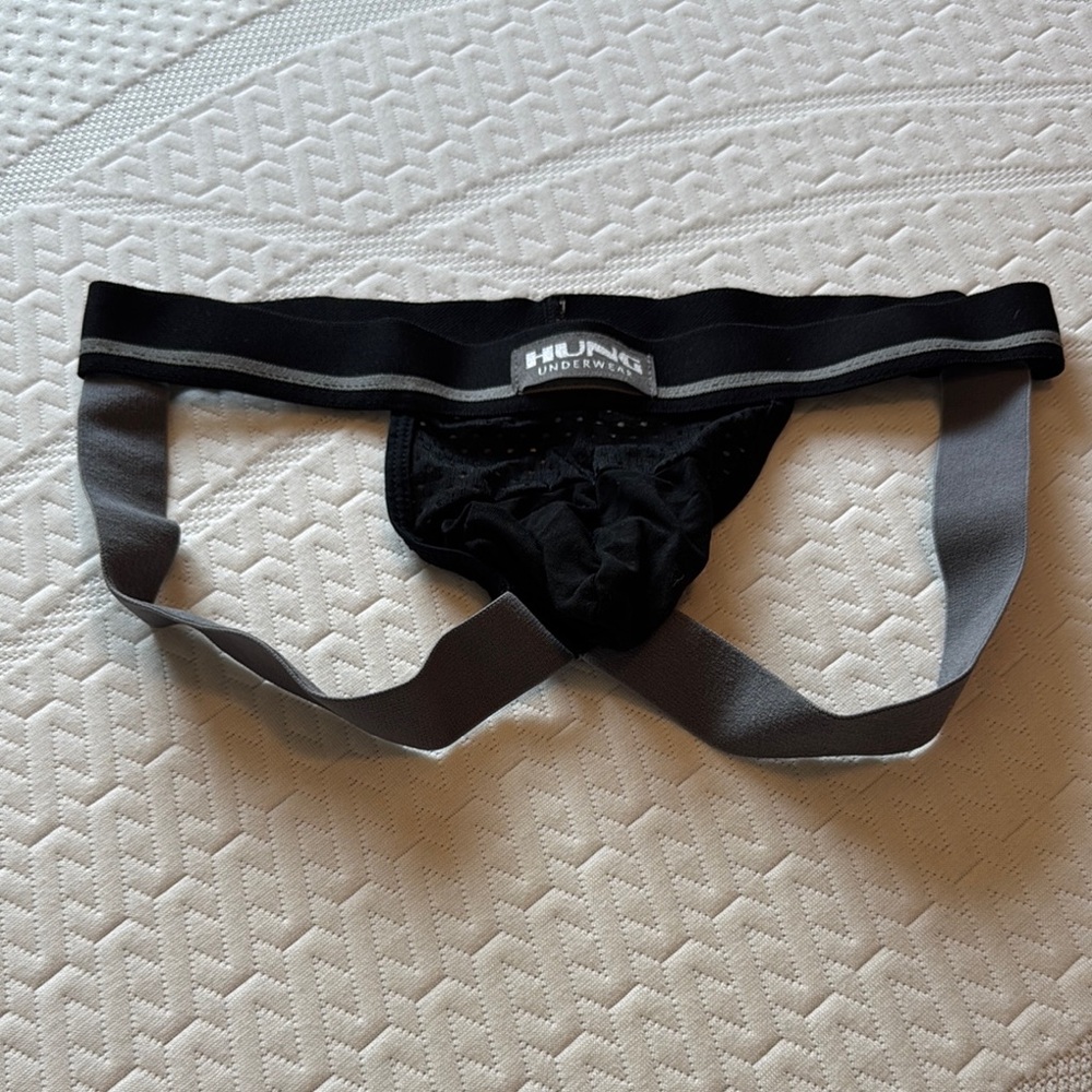 Hung Black and Gray Pouch Jockstrap